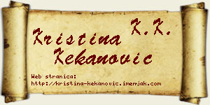 Kristina Kekanović vizit kartica